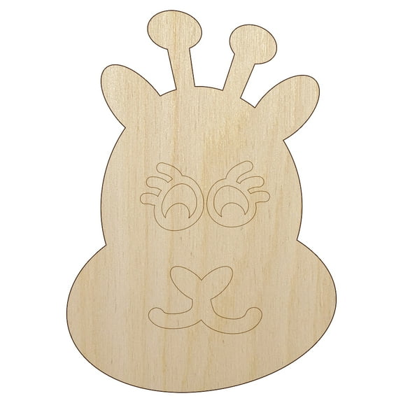Cute Giraffe Face Wood Shape Unfinished Piece Cutout Craft DIY Projects - 4.70 Inch Size - 1/8 Inch Thick