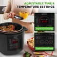 thumbnail image 5 of NutriChef Electric Pressure Cooker 6 Quart Capacity - 9 Function Digital Countertop Pressure Cooker - Adjustable Time & Temperature - Cook, Bake, Steam, & Braise - 13.1 x 11.4 IN - Black, 5 of 5