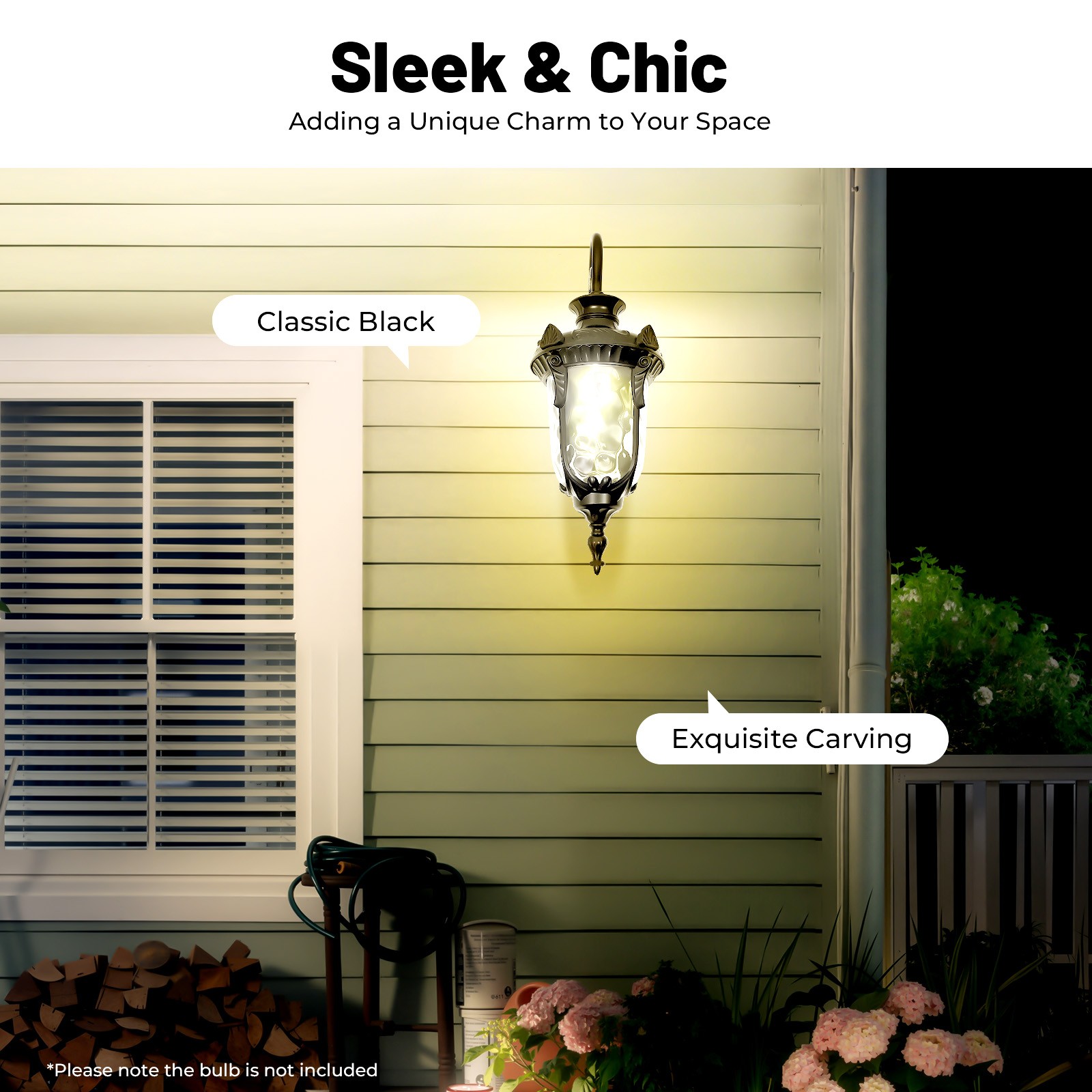Retro Exterior Wall Light Sconce Outdoor Patio Porch Lamp Lantern Fixture Black for Front Door,Hallways