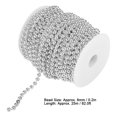 thumbnail image 2 of 25m/Rollo Galvanoplastia Perlas de Alambre de Perla Guirnalda Cuerda Diy Decoración de la Boda Diámetro 6mm (Siliver) EOTVIA NO, 2 of 6
