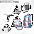 thumbnail image 3 of ZUXONGSY Strawberry Print 17" Clear Backpack for School, Girls Kids Transparent Bookbag Set, 3Pcs See Through Backpack with Lunch Box Pencil Case, 3 of 5