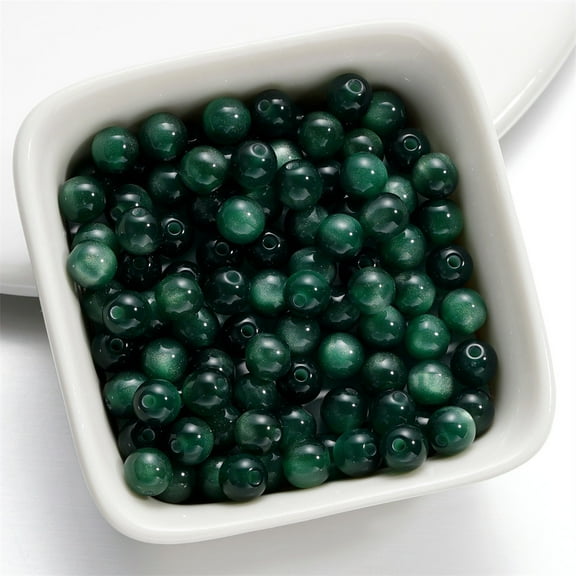 Yoloke 10 Pcs Glass Beads for Jewelry Making 6mm, Bead Bracelet Making Kit Round Loose Beads for Bracelet Earring Necklace Jewelry Making Supplies