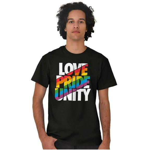 Love Pride Unity Gay LGBT Rainbow Men's Graphic T Shirt Tees Brisco Brands S