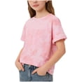 thumbnail image 3 of BOVXNPU Girls Short Sleeve T-Shirts Short Sleeve Round Neck T Shirt Kids Casual Summer Tops, 3 of 7