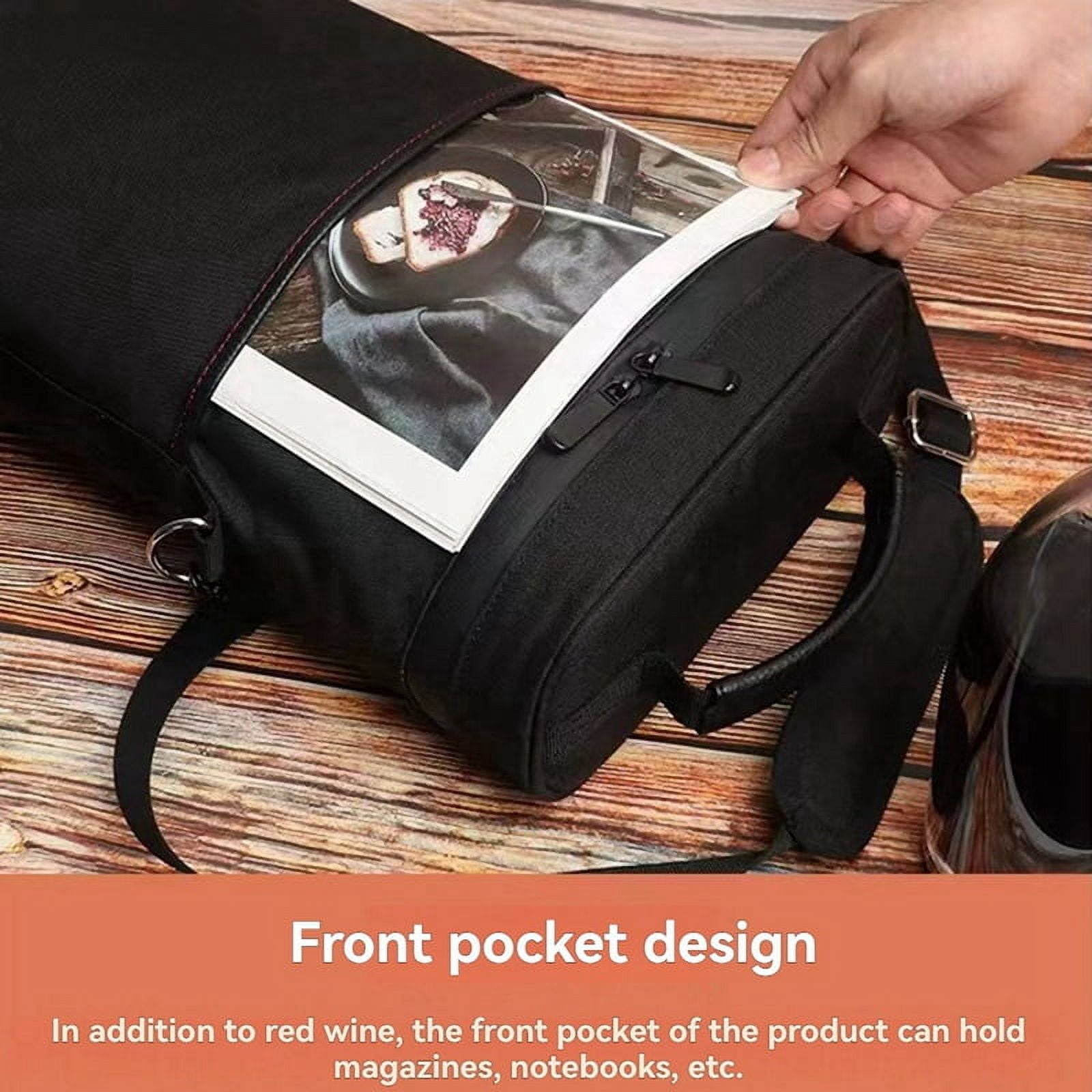2 Bottle Wine Bag Wine Carrier  Tote Bag, Leakproof & Insulated Wine Cooler Bag Wine Bottle Gift Bag Navy Blue