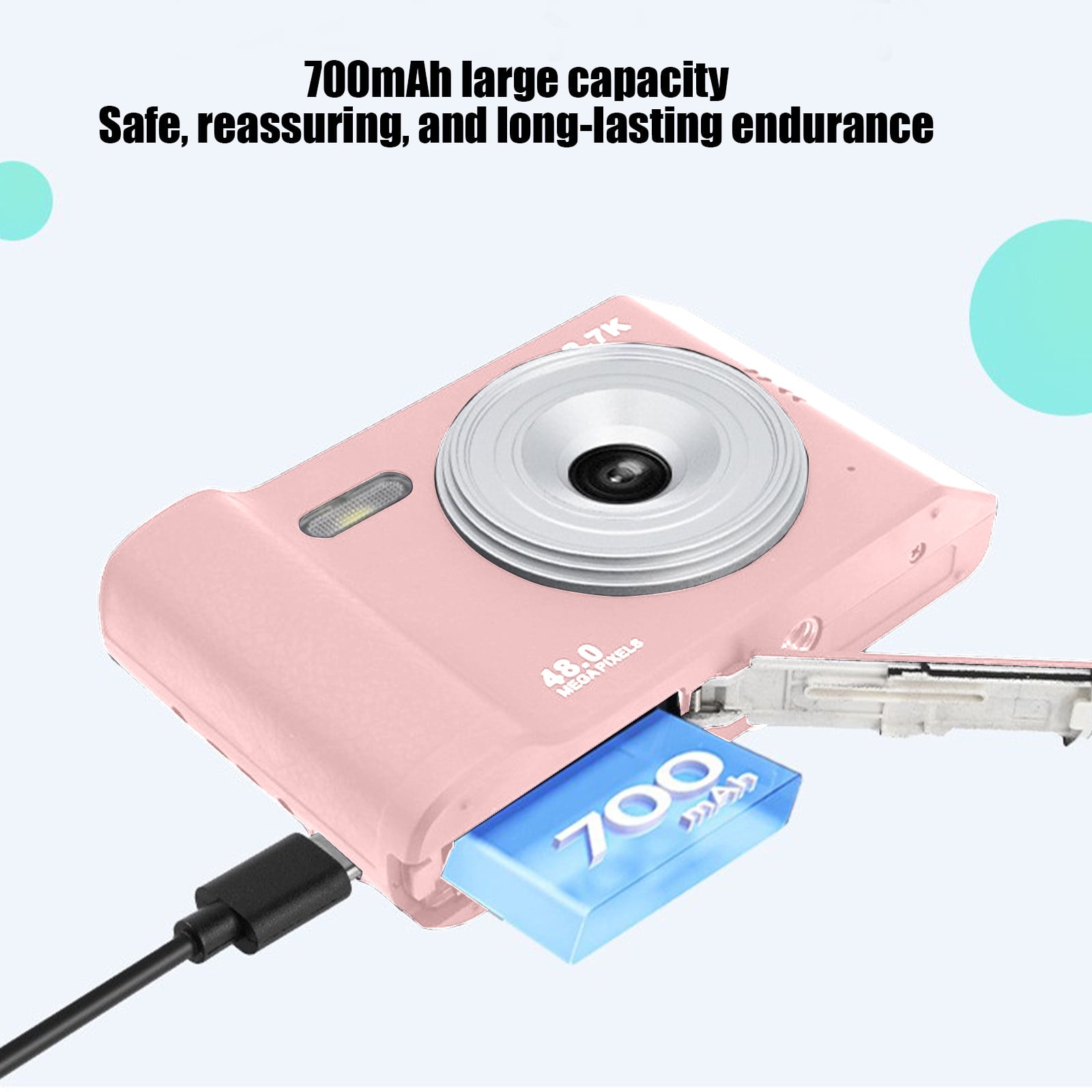 EGYMEN 720p HD Digital Camera with 8x Digital Zoom, 27 Megapixel CCD, Compact for Students, Built-In Filter Effects.