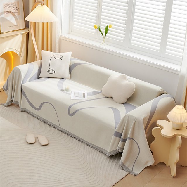 ViLaViDeca Couch For Sectional Sofa L Shape Couch Cover Blanket Orange Striped Geometric Sofa Cover For Dogs Sofa Washable Modern Sofa For Living Room