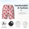 thumbnail image 4 of Kdxio Cute Watermelon Print Men's Swim Trunks with Compression Liner 7 Inch Inseam Quick Dry Swim Shorts, 4 of 7