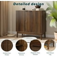 thumbnail image 6 of Smart FENDEE Kitchen Buffet Cabinet with Adjustable Shelf, Wood Coffee Bar Cabinet Sideboard,Walnut, 6 of 7