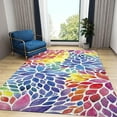 thumbnail image 3 of Purple Red Yellow Gradient Petals Area Carpet, Modern Abstract Floral Texture Floor Rugs, Soft Non-Slip Washable Light Weight for Living Room Bedroom Dining Room Hallway Decor6 x 8ft, 3 of 7