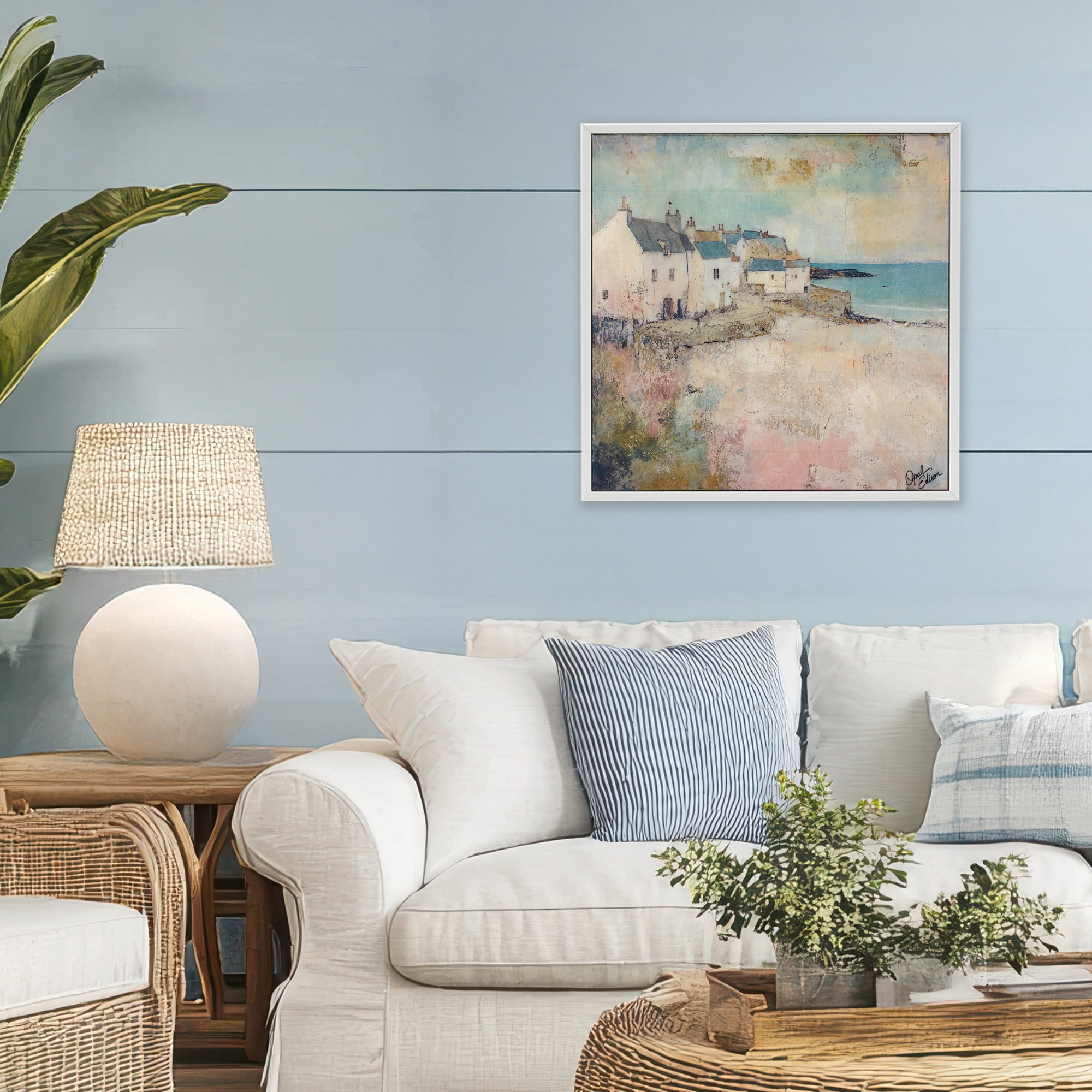 Stupell Industries Town Corner Architecture White Framed Giclee Art, design by Opal Edison