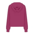 thumbnail image 4 of Basic Hoodies for Women 2025 Fall Winter Long Sleeve Half Zipper Hoodie with Pockets Hooded Sweatshirt Pullover Tops, 4 of 5
