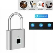 Keyless Fingerprint Padlock USB Rechargeable Smart Fingerprint Lock Waterproof ortable Anti-theft Padlock Quick Release 0.2sec Unlock