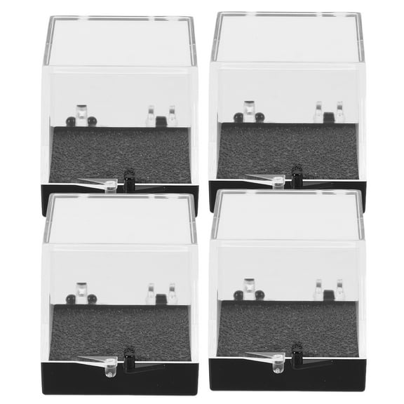 Pretyzoom 4Pcs Black Transparent Rock Collection Boxes Multifunctional Display Storage Cases