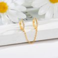 thumbnail image 6 of Double Piercing Dangle Drop Cartilage Hoop Earrings Crystal CZ Threader Tassel Cuffs for Women, 6 of 8