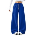 thumbnail image 2 of Resicozy Sweatpants Women Wide Leg Baggy Sweat Pants Fleece Lined High Waist Lounge Pants Active Joggers Workout Gym Blue L, 2 of 8