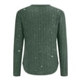 thumbnail image 6 of Multicolor 3/4 Sleeve Shirts for Women's Winter V Neck Real Sequin Glitter Knitted Sweater Fashion Clothing, 6 of 6