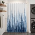thumbnail image 2 of Blue Forest Shower Curtain - Water Repellent Fabric Shower Curtains Washable, Blue Ombre Trees Watercolor Pine-Trees Decorative Polyester Cloth Bathroom Curtains Modern Bath Decor 72"x72", 2 of 8