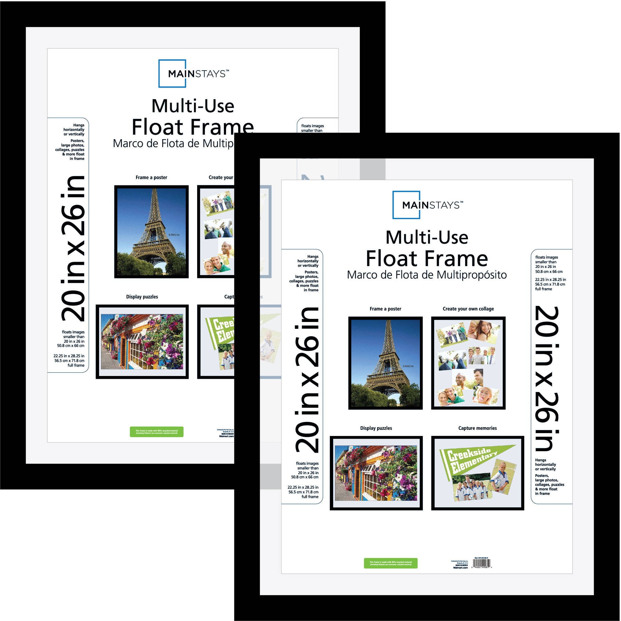Mainstays 20x26 MultiUse Float Poster and Picture Frame, Set of 2