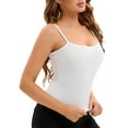 thumbnail image 4 of INSPIRE CHIC Women's Ribbed Camisole Basic Undershirts Unadjustable Spaghetti Strap Cami Tank Top L White, 4 of 5