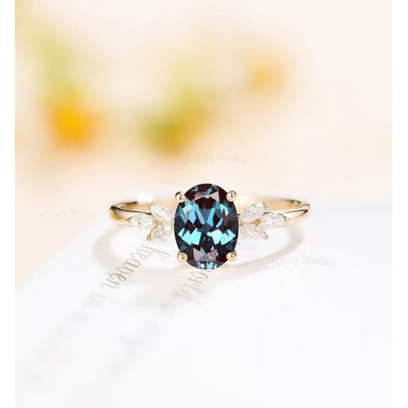 Vintage Alexandrite ring, Natural Alexandrite ring, Genuine Alexandrite ring, Alexandrite gold Ring, 14k Gold ring, Gift for her