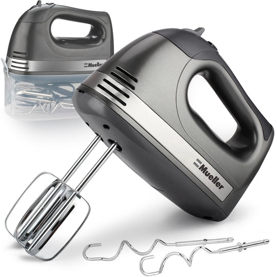 Mueller Electric Hand Mixer, 5 Speed 250W Turbo with Snapon Storage
