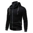 thumbnail image 2 of Men's Hoodie Windproof Sports Hoody Sweatshirt Fitted Long Sleeve Pullover Top Lightweight Training Hooded Jacket Loose Fall Activewear Basic Tracksuit Top, 2 of 8