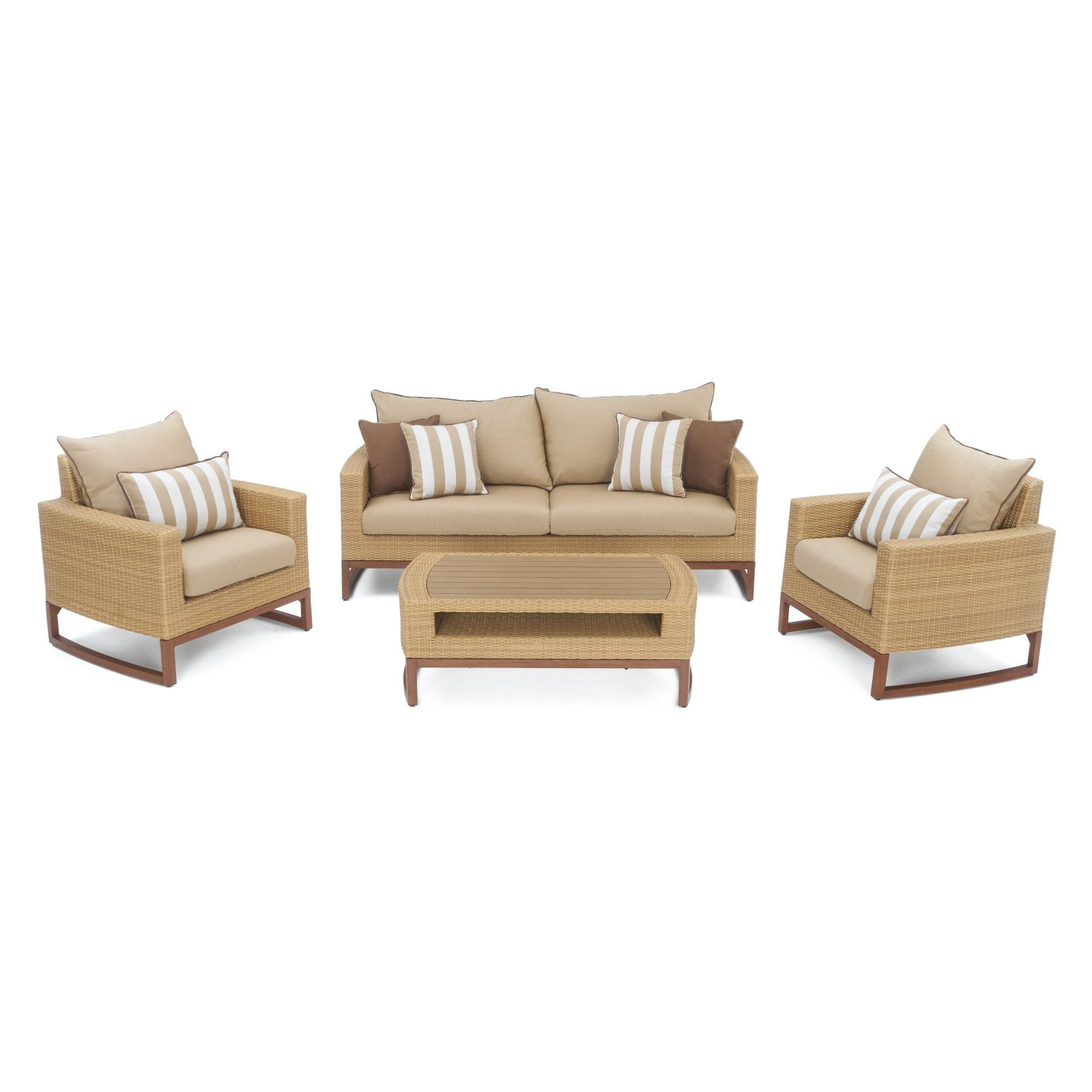 RST Brands Mili Wicker Patio Conversation Set - Thumbnail 4