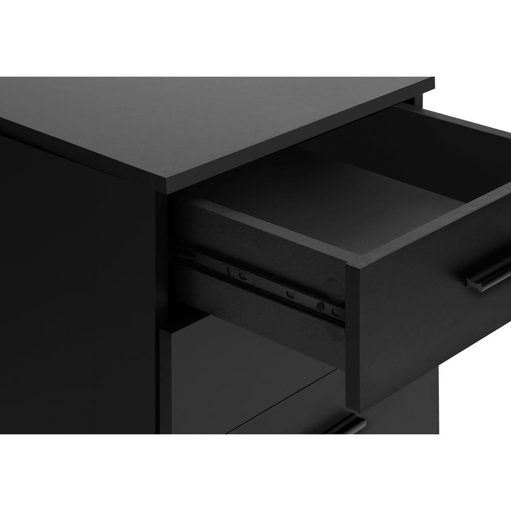 Monarch Specialties File Cabinet, Rolling Mobile, Printer Stand, Office, Work, Black Laminate
