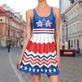 thumbnail image 1 of Vestido Sin Mangas Vestido de tirantes para mujer Vestido de chaleco plisado del Día de la Independencia de moda (Multicolor S) Cgtredaw Para estrenar, 1 of 6