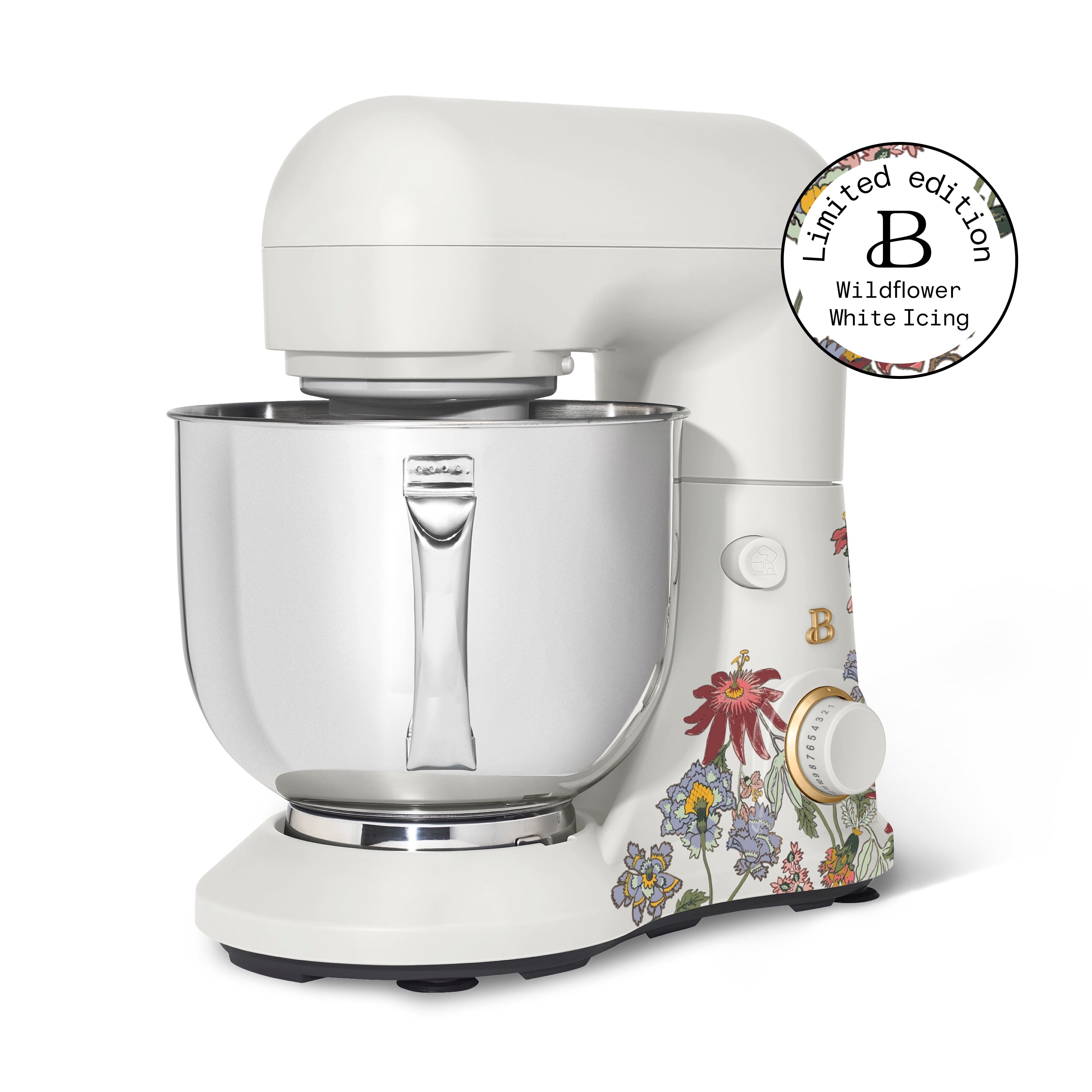 Beautiful 5.3 Qt Stand Mixer, Lightweight & Powerful with Tilt-Head, Wildflower White Icing by Drew Barrymore