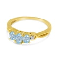 thumbnail image 3 of 14k Yellow Gold Oval Aquamarine And Diamond Three Stone Ring, 3 of 6