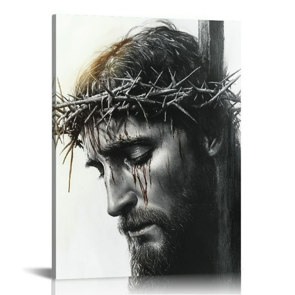 Generic Wall Art Black and White Jesus a Christian. Poster Wall Art Canvas Painting Picture Print Living Room Bedroom Decor