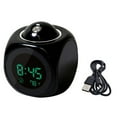 thumbnail image 4 of Projection Alarm Clock for Bedrooms Digital Voice Report Alarm Clock 12/24 HDigital Electric Clocks Projection On Ceiling with Voice Talking LED Time Temperature Display for, Bedside ,Black with USB, 4 of 7