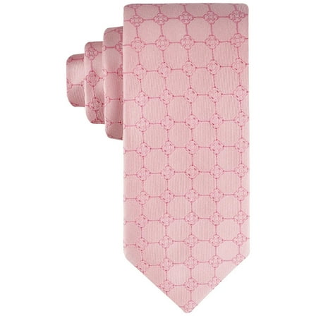 Tommy Hilfiger Mens Regular fit Tie Necktie One Size Pink Derby Grid