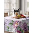 thumbnail image 6 of Happy Birthday Table Cloth, Waterproof Tablecloth for Rectangle Tables, Purple Luxury Dress Crown Carriage Flowers Reusable Washable Fabric Table Cover for Restaurant Kitchen Dining Tables 52"x70", 6 of 9