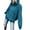 Blue, variant on Women's Turtleneck Sweater Chunky Long Sleeve Knitted Pullover High Low Hem Trendy 2025 Fall Winter Basic Jumper Top Gray XXXL