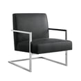 thumbnail image 2 of Nicole Miller Chaise d'Appoint Keenan en Cuir PU, Charbon/chrome, 2 of 10