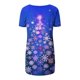 thumbnail image 5 of Fiudx Ofertas Del Día Top de Manga Corta con Cuello En V Raglán con Parte Delantera Corta y Espalda Larga con Estampado Navideño Informal a La Moda para Mujer, 5 of 5