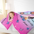 thumbnail image 3 of Castle Fairy Inspirational Girl Twin Bedding 7-Piece,Butterfly Quote Art Bedding Comforter Set,Purple, 3 of 7