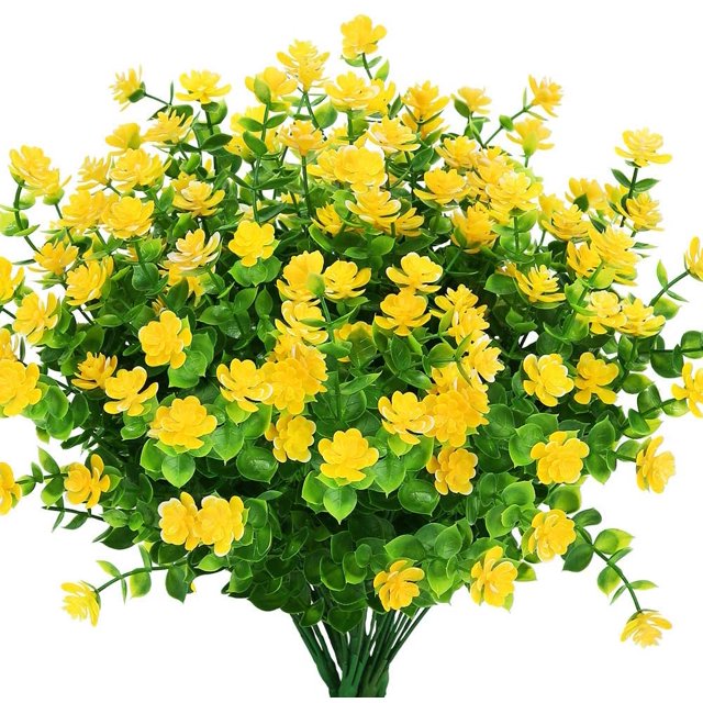 Flores artificiales falsas para exteriores, resistentes a los rayos UV, plantas de boj, arbustos, paquete de 9, vegetación de plástico sintético para interior y exterior Sincero Hogar