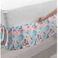 thumbnail image 2 of Vintage Bed Skirt, Flowers Roses Vintage Teapot Cups Leaves Pastel Backdrop, Elastic Bedskirt Dust Ruffle Wrap Around for Bedding Decor, 4 Sizes, Baby Blue and Pale Pink, by Ambesonne, 2 of 2