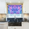 thumbnail image 5 of Yayeee Kitchen Curtains Tier Pair Light Filtering 27"x24" Rod Pocket Short Cafe Window Panel, Purple Starfish Pattern, 5 of 7