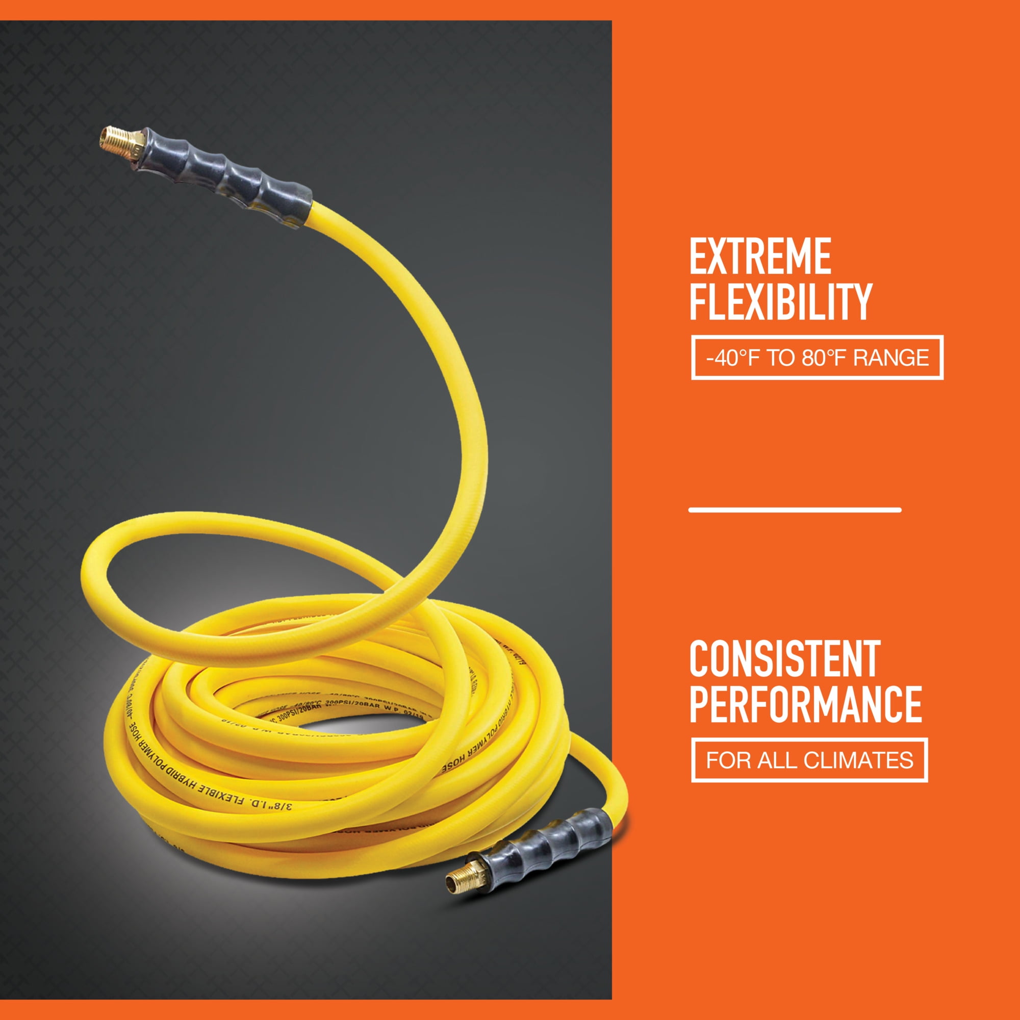 Ironton Hybrid Air Hose, 3/8in. x 50ft., 300 PSI
