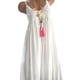 thumbnail image 3 of Vestido de verano Correa sin mangas Vestido de mujer Escote redondo Tela de niña, Blanco, XXL Sweethay  AP002181-05, 3 of 4