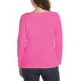 thumbnail image 3 of Rafaella Women's Bell Sleeve Boatneck Drapey French Terry Knit Top, 3 of 16