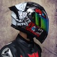 thumbnail image 4 of Casco de carreras de cara completa, serie aprobada por DOT, casco Capacete Casco, casco de motocicleta, casco de motocross con esquinas con personalidad, 4 of 5