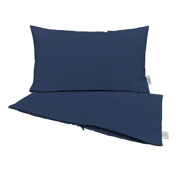 RSH Decor: Sunbrella Pillow Covers Set of 2 | 12" by 20" Lumbar Covers | Weather-Resistant Sunbrella Fabric | Canvas Navy Blue