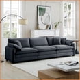 thumbnail image 4 of Mira 3-Seat Retro-Modern Corduroy Sofa – Plush Living Room Couch with Comfortable Cushions | Grey | Corduroy | Cushion Back, 4 of 14