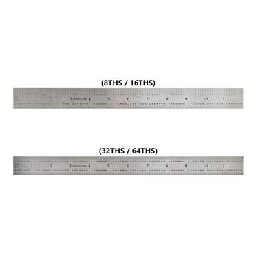 Big Horn 19588 12-Inch Precision 4R Rigid Stainless-Steel Ruler - (1/8 Inch, 1/16 Inch, 1/32 Inch, 1/64 Inch)